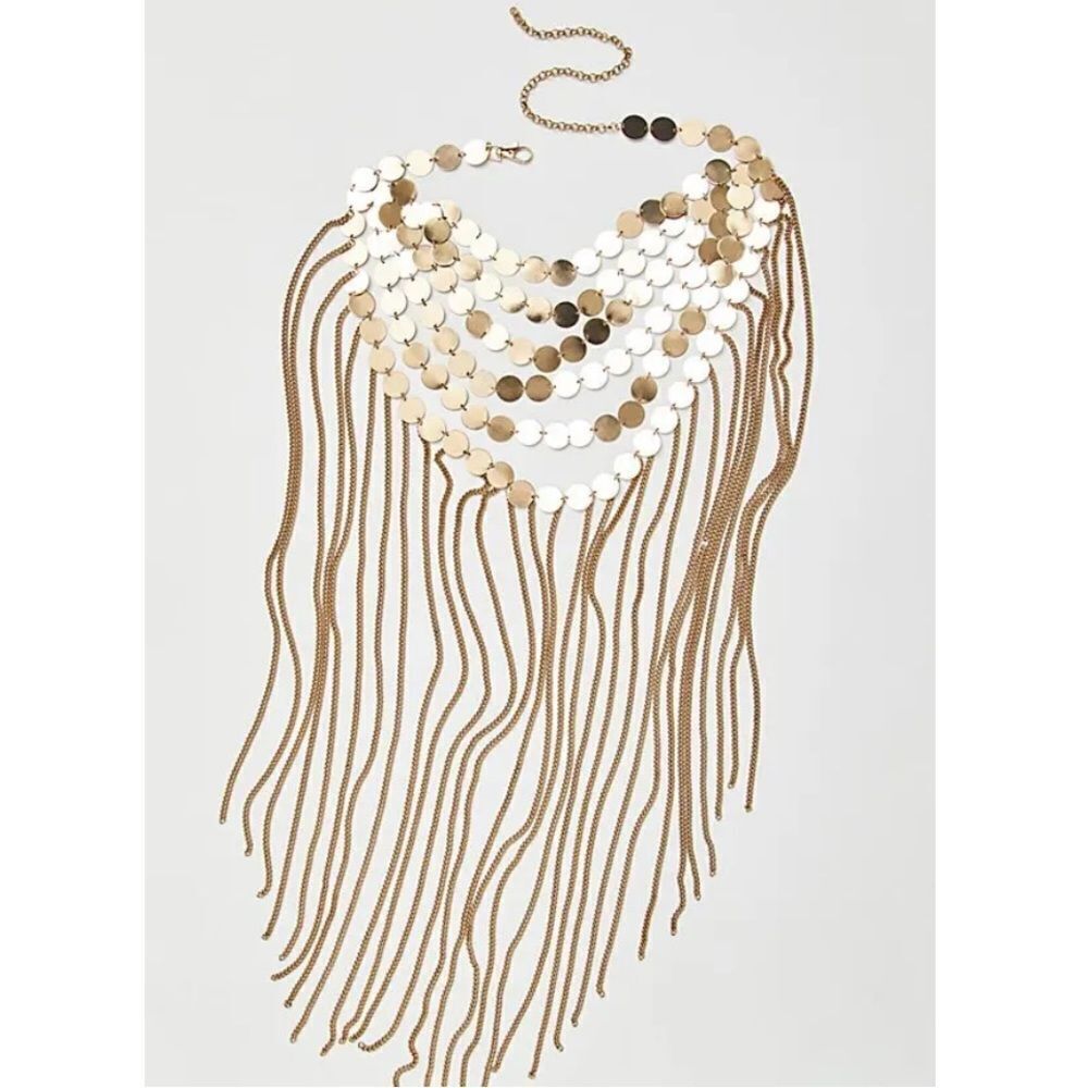 Free People Disco Inferno Skirt Belt Gold Rush